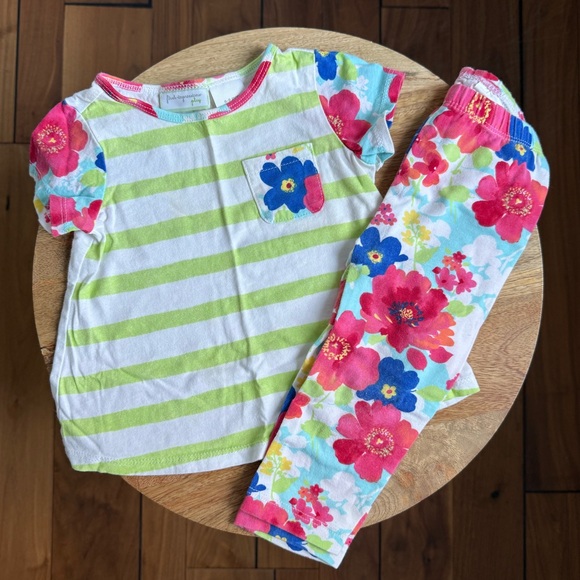 First Impressions Bright Floral & Striped Matching Set sz: 6-9 months - Picture 1 of 8